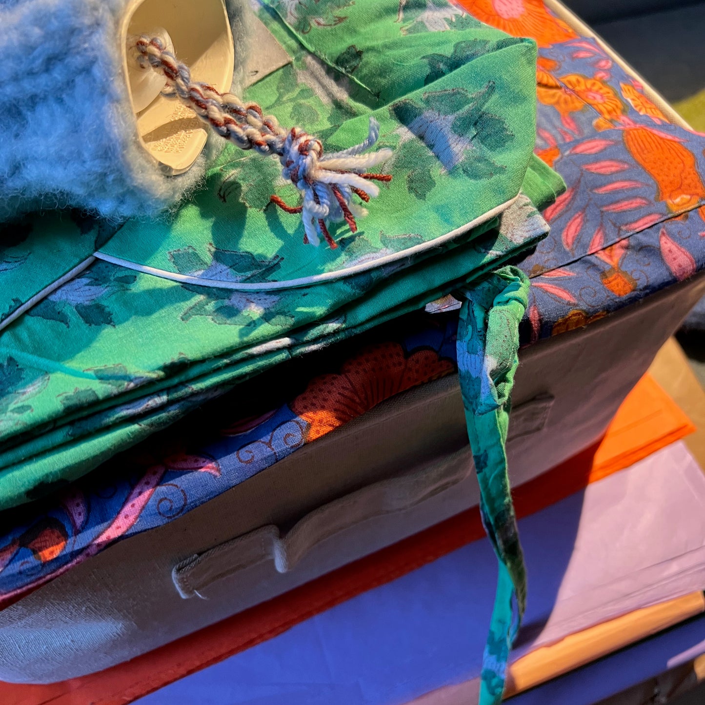 Block Print Pyjamas - Floral Pea Green