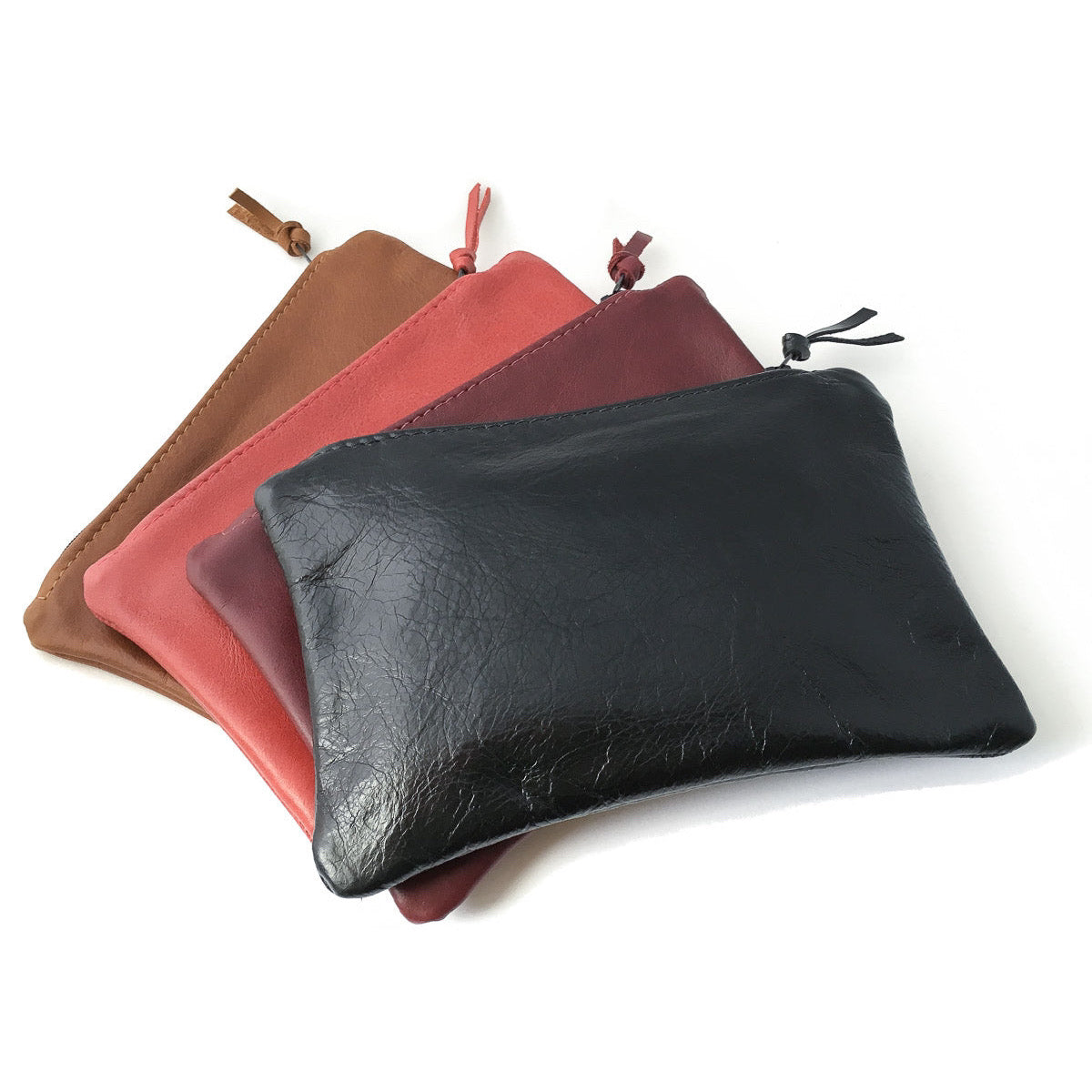 Leather Zip Purse - Black