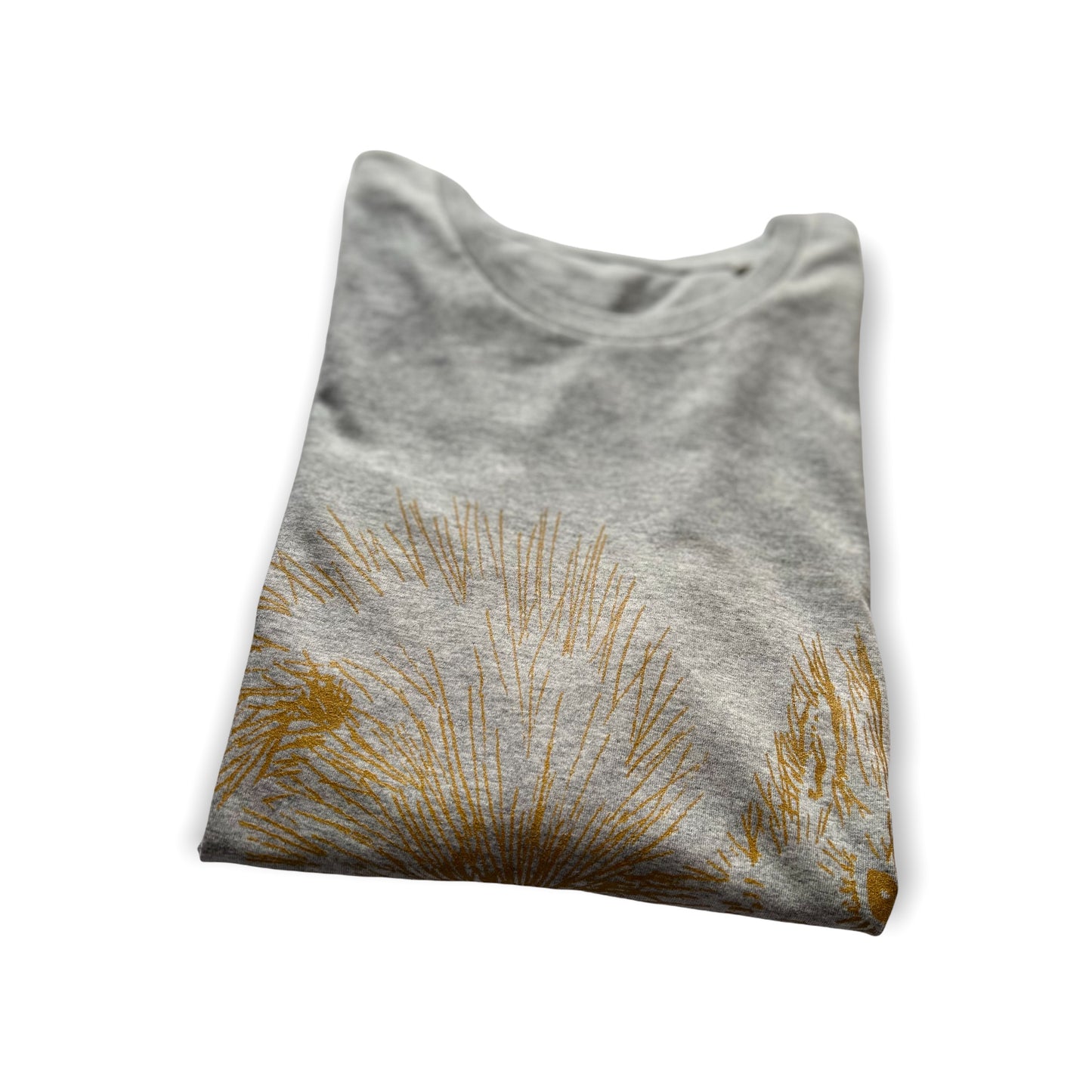 Organic T-shirt Dress Grey Marl with Golden Squirrel