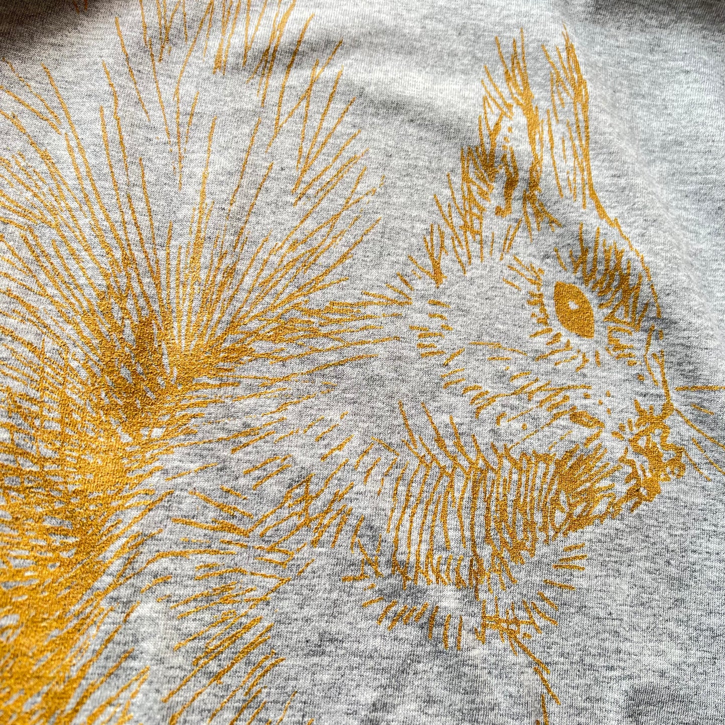 Organic T-shirt Dress Grey Marl with Golden Squirrel