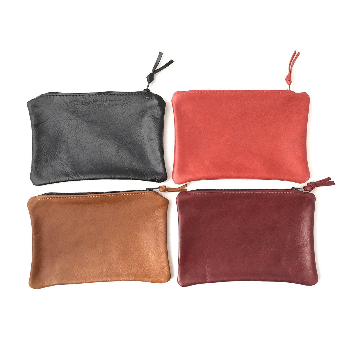 Leather Zip Purse - Oxblood Red