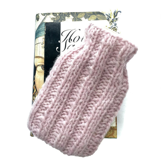 Mini Hot Water Bottle & Cover Soft Pink